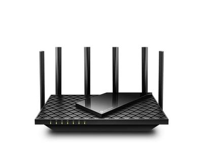 TP-Link Archer AXE75, Wi-Fi 6E (802.11ax), Tre-båndsfrekvens (2,4 GHz / 5 GHz / 6 GHz), Ethernet/bredbåndsforbindelse, Svart, Frittstående router