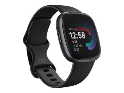 Fitbit Versa 4 - 40 mm - grafit - smart klocka med band - svart - bandstorlek: S/L - Bluetooth, NFC