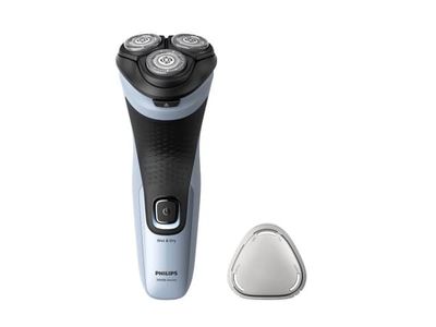 Philips Shaver 3000X Series X3003/00 Elektrisk rakapparat för våt- och torrakning, Roterande rakhuvud, Svart, Blå, PowerCut blade system, SH30, 2 Å...
