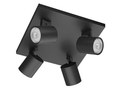 Philips Runner tak-/väggspotlight 4x GU10 ClickFix, svart