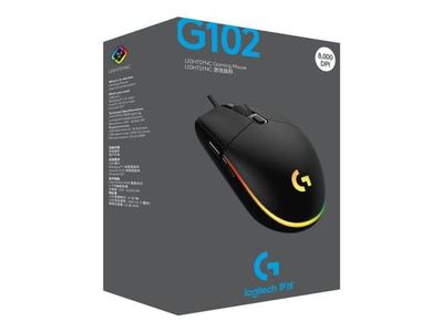 Logitech Gaming Mouse G102 LIGHTSYNC - Mus - høyrehendt - optisk - 6 knapper - kablet - USB - svart