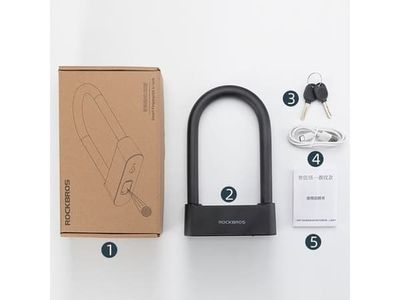 RockBros cykellås 32210818001 SMART med fingeravtrycksläsare och Bluetooth, svart