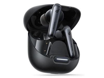 Soundcore Liberty 4 NC - True wireless-hörlurar med mikrofon - inuti örat - Bluetooth - aktiv brusradering - sammetssvart