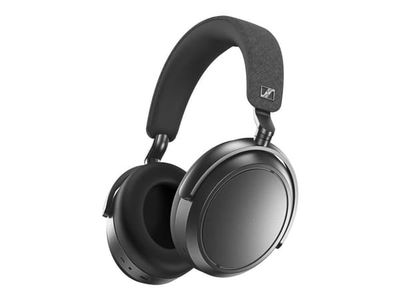 Sennheiser MOMENTUM 4 - Hörlurar med mikrofon - fullstorlek - Bluetooth - trådlös, kabelansluten - aktiv brusradering - 2,5 mm kontakt - grafit