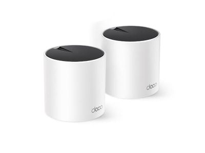 TP-Link DECO X55 (2-Pack), Hvit, Innvendig lys, Mesh ruter, Dobbelbånd (2.4 GHz / 5 GHz), Wi-Fi 6 (802.11ax), 3000 Mbit/s