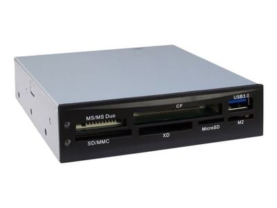 Inter-Tech CI-01 - Kortleser - 3,5" (CF I, CF II, MS, MS PRO, MMC, SD, MS Duo, MS PRO Duo, microSD, SDHC, MS Micro) - USB 3.0