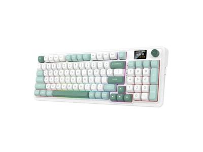 REDRAGON K719WG-RGB-PRO Galatin, Ledning & Trådløs, USB + RF Wireless + Bluetooth, Mekanisk nøkkelbryter, Hvit, Grønn