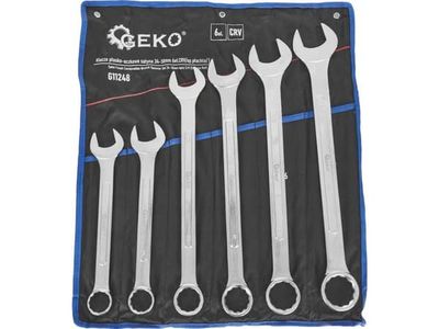 Geko nøkler flat-øye sateng 34-50 mm 6 stk. CRV/op. plate/ (3)