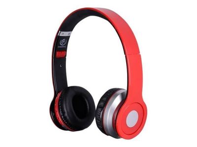 Rebeltec CRYSTAL - Hörlurar med mikrofon - på örat - Bluetooth - trådlös - röd