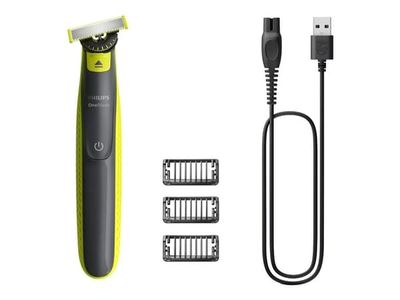 Philips Norelco OneBlade OneBlade 360 QP2724/23 Face, Folierakapparat, Grå, Lime, QP210, QP220, QP230, QP610, QP620, QP410, QP420, Batteri, Nickel-...