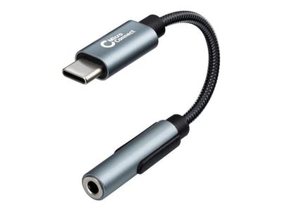 MicroConnect - USB-C til hodetelefons-jakkadapter - 24 pin USB-C hann til 3,5 mm telefonjakk hunn - 13 cm - sølv