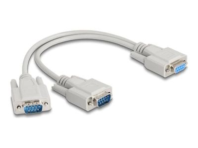 Delock adapter Y-kabel D-Sub9 1 x hunn til 2 x hann med skruer 30 cm