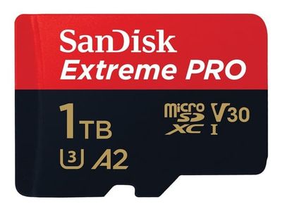 SanDisk Extreme Pro - Flashminnekort (microSDXC til SD-adapter inkludert) - 1 TB - A2 / Video Class V30 / UHS-I U3 / Class10 - microSDXC UHS-I