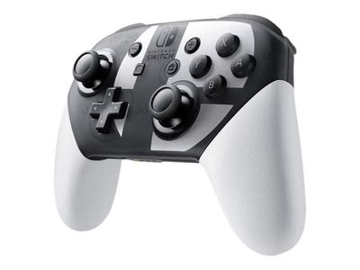 NINTENDO Switch Pro Controller - Super Smash Bros. Ultimate Edition - spelkontroll - 14 knappar - trådlös - Bluetooth - grå, vit - för Nintendo Switch