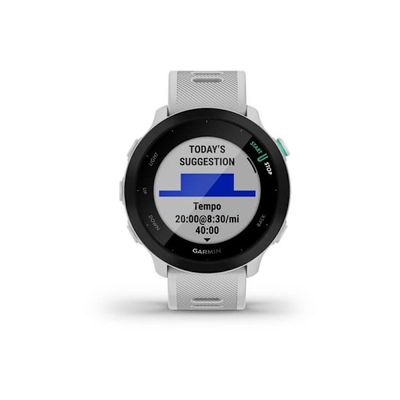 Garmin Forerunner 55 - Hvit - sportsur med bånd - silikon - hvit - display 1.04" - Bluetooth, ANT+ - 37 g