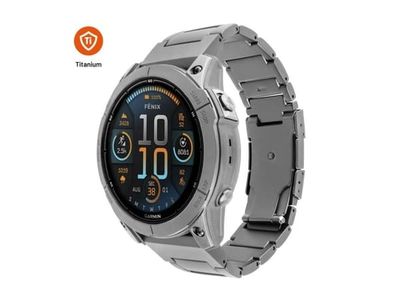 FIXED Titanium Strap, Rem, SmartWatch, Titanium, Garmin, QuickFit 26mm, Titanium, Rostfritt stål