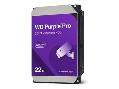 Western Digital WD221PURP Purple PRO Surveillance HDD, 22 TB, 3.5", SATA3, 512MB