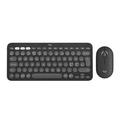Logitech® | Pebble 2 Combo - Tangentbord och mus set - trådlöst - Bluetooth LE - Nordisk layout - Tonal-Graphite