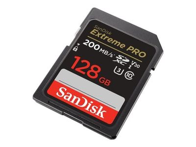 SanDisk Extreme Pro - Flashminnekort - 128 GB - Video Class V30 / UHS-I U3 / Class10 - SDXC UHS-I