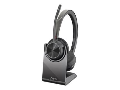 HP Poly Voyager 4320-M on-ear-hodesett Bluetooth USB-A BT700-dongel, svart