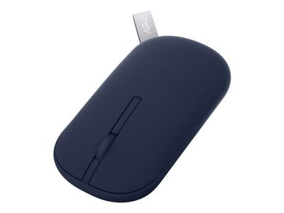 ASUS MD100 - Mus - höger- och vänsterhänta - optisk - trådlös - 2.4 GHz, Bluetooth 5.0 LE - trådlös USB-mottagare - mild blå