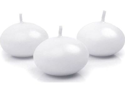 Flytende stearinlys frostet hvit 4 cm - 50 stk