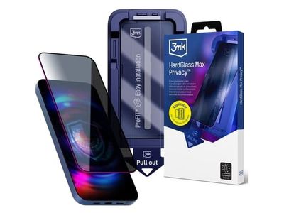 9H herdet glass med 3mk HardGlass Max Privacy til iPhone 17 Pro Max