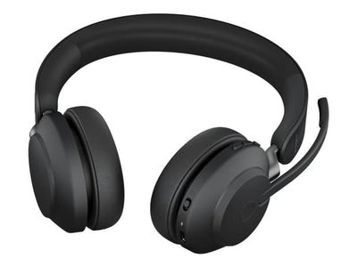 Jabra Evolve2 65 UC Stereo - Headset - på øret - Bluetooth - trådløs - USB-C - støyisolerende - svart