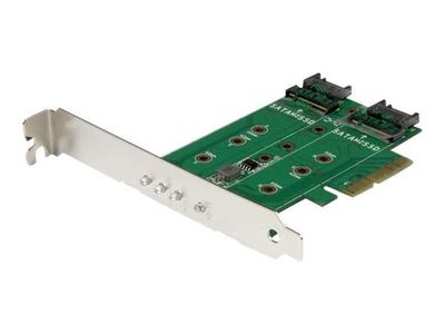 StarTech.com 3PT M.2 SSD-KORT - PCIE 3.0 StarTech.com 3-ports M.2 SSD (NGFF)-adapterkort - 1 x PCIe (NVMe) M.2, 2 x SATA III M.2 - PCIe 3.0 - PCI E...