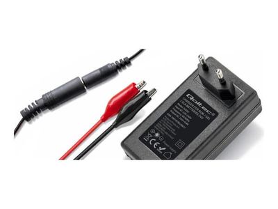 Qoltec - Batteriladdare - för AGM GEL STD-batterier, 24 V, 5,5 x 2,1, 1,8 m kabel - AC 220-240 V - 19.2 watt - svart