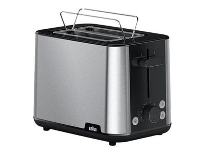 Braun PurShine HT 1510 BK - Brødrister - 2 skive - 2 Spor - rustfritt stål / svart