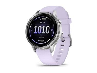Garmin Venu 4 - 41 mm - sølvfarget - smartklokke med bånd - silikon - periwinkle - håndleddstørrelse: 110-175 mm - display 1.2" - 8 GB - Bluetooth,...