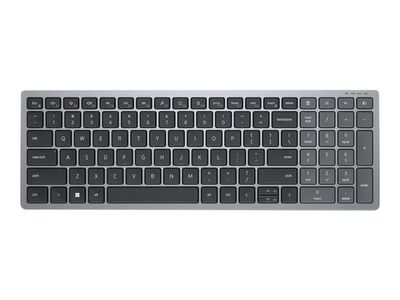 Dell KB740 - Tastatur - kompakt, multi-enhet - trådløs - 2.4 GHz, Bluetooth 5.0 - QWERTY - Pan Nordic - titangrå - med 3 years NBD Advance Exchange