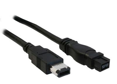 InLine FireWire M-M 5m, FireWire 400 (IEEE 1394/IEEE 1394a), 6-p, 9-p, Svart, Hankjønn/hankjønn, 400 Mbit/s