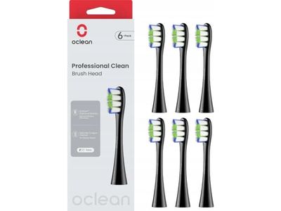 Oclean Professional Clean sett med 6 svarte børstehoder