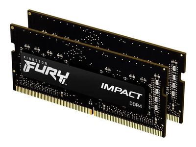 Kingston FURY Impact - DDR4 - sats - 32 GB: 2 x 16 GB - SO DIMM 260-pin - 3200 MT/s / PC4-25600 - CL20 - 1.2 V - ej buffrad - icke ECC - svart