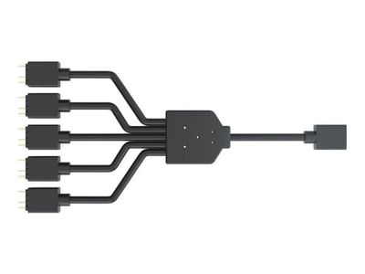 Cooler Master Addressable RGB 1-to-5 Splitter Cable - Strömdelare för fläkt - 3-stifts fläktkontakt (hane) till 3-stifts fläktkontakt (hona) - 5 V ...