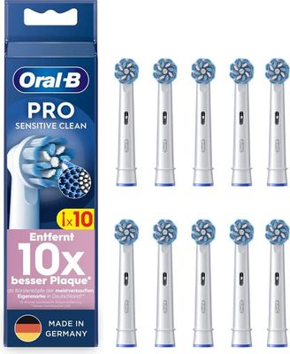 Oral-B Pro Sensitive Clean tannbørstehoder – hvite – 10-pakning