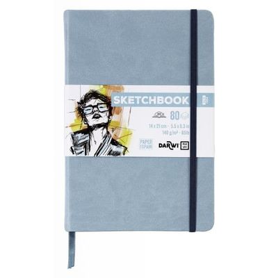 Darwi skissebok A5 soft blue (14x21 cm) 80 ark