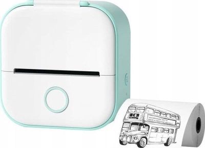 Drukarka etykiet Phomemo Phomemo T02 Drukarka Termiczna Bluetooth Do Zdjec Naklejek Notatek Etykiet / Bialo - Zielona