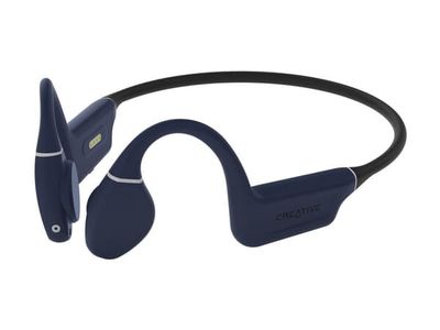 Creative Outlier Free Pro+ - Hörlurar med mikrofon - öppet öra - montering bakom nacken - Bluetooth - trådlös - midnattsblå, mattsvart