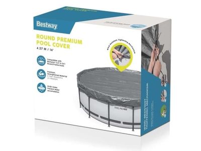 Bestway overtrekk 427 cm Premium rund pooltrekk