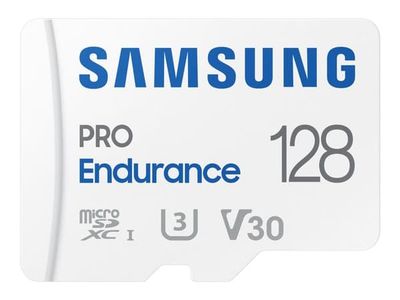 Samsung PRO Endurance MB-MJ128KA - Flashminnekort (microSDXC til SD-adapter inkludert) - 128 GB - Video Class V30 / UHS-I U3 / Class10 - microSDXC ...