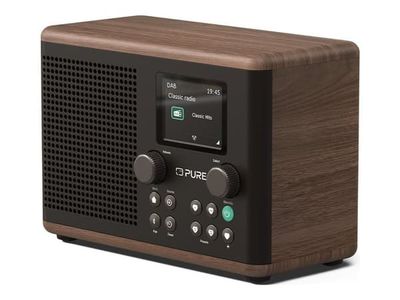 PURE Classic H4 digitalradio DAB+ FM Bluetooth 5.3 10 W, kaffesvart/valnøtt