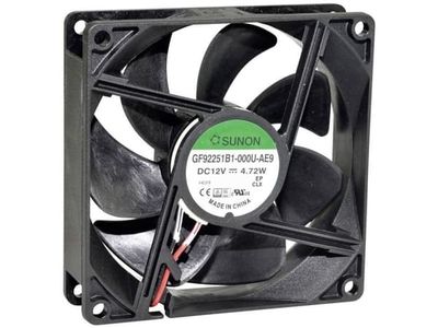 Sunon GF92251B1-000U-AE9 Axialfläkt 12 V/DC 127,3 m³/h (L x B x H) 92 x 92 x 25 mm