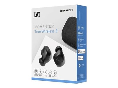 Sennheiser MOMENTUM True Wireless 3 - True wireless-hörlurar med mikrofon - inuti örat - Bluetooth - aktiv brusradering - svart