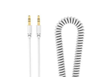 Sinox PRO mini jack spiralkabel. 3m. Hvid