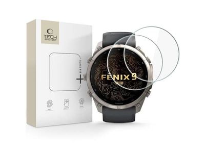 Spigen SZKLO HARTOWANE TECH-PROTECT GLASS FIT+ 2-PACK GARMIN FENIX 9 PRO (51 MM) CLEAR