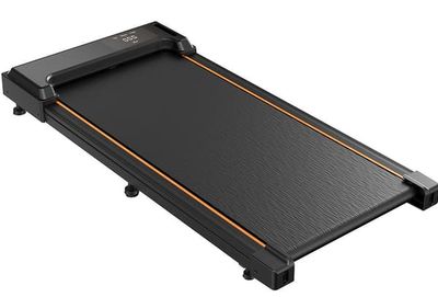 FORMILL FT31 Walking Pad EU-version – Gångband med app, borstlös motor, 1–6 km/h, manuell lutning, LED-display, fjärrkontroll och maxbelastning 100 kg, svart/orange