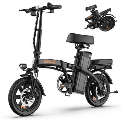 URLIFE F1L-BLACK elcykel för pendling och fritid, 250W borstlös motor, 48V, 7.5Ah litiumbatteri, avtagbart, räckvidd Upp till 40 km under te